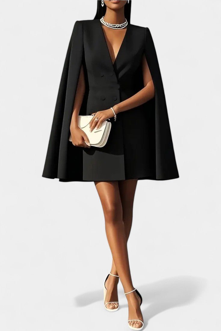 Louison Double-Breasted Short Cape Blazer