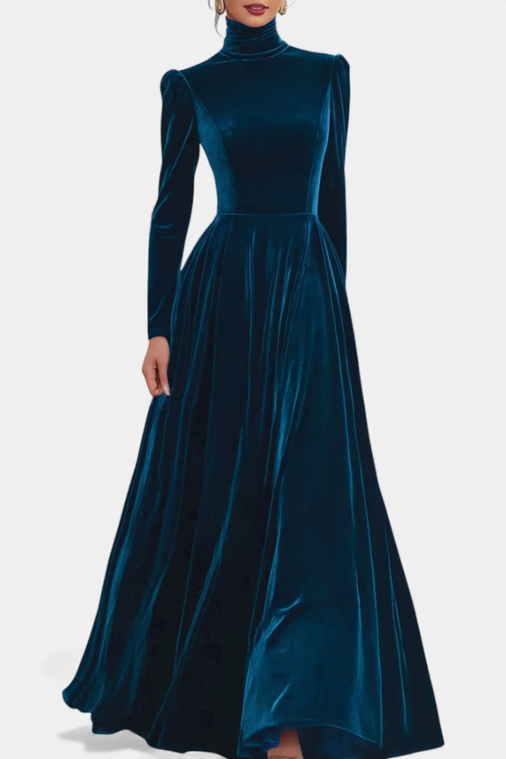 Orphise Long Sleeve Bordeaux Maxi Dress