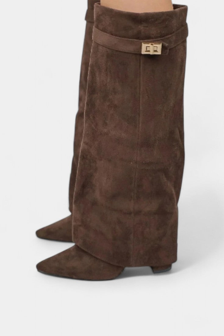 Raya Knee-High Boots with Block Heels