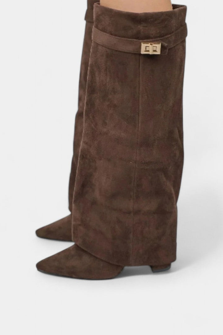 Raya Knee-High Boots with Block Heels