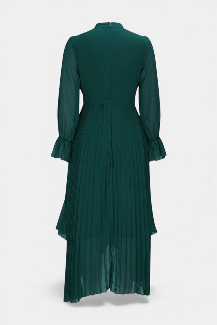 Graziella Chic Pleated Ruffle Dress