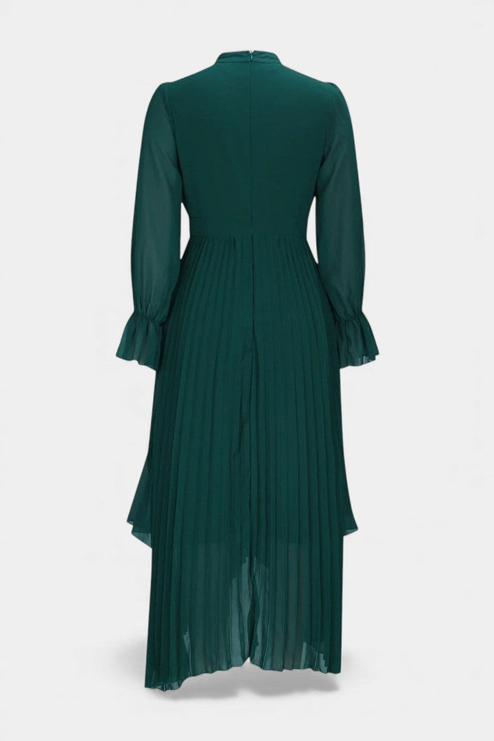 Graziella Chic Pleated Ruffle Dress