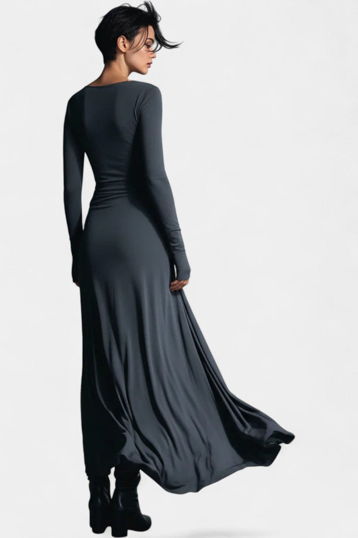 Gray Armelle Long Wrap Dress