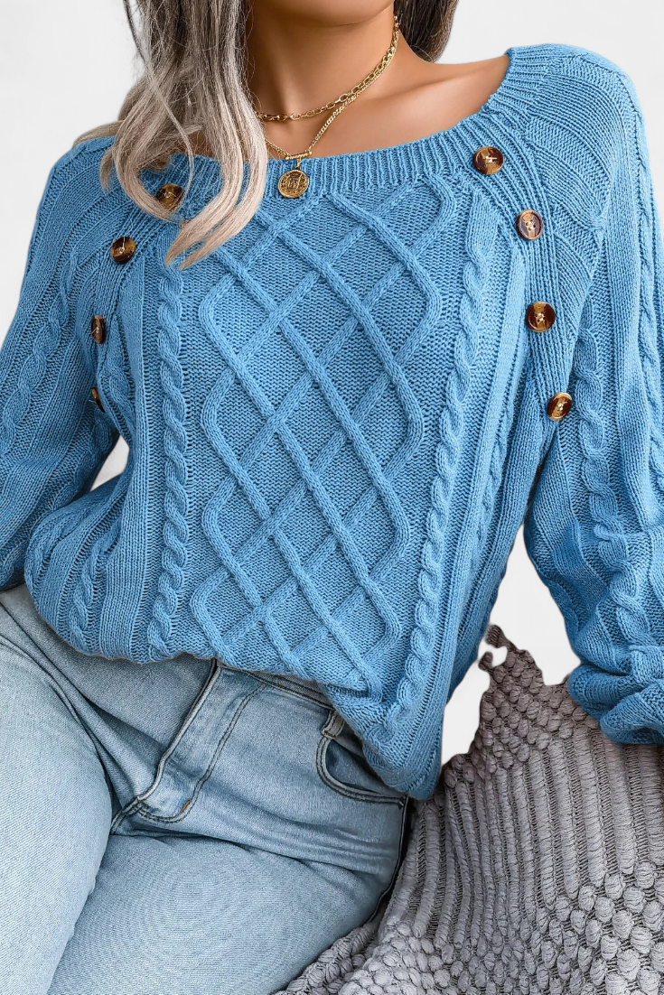 Fien Sweater Featuring Stylish Decorative Buttons
