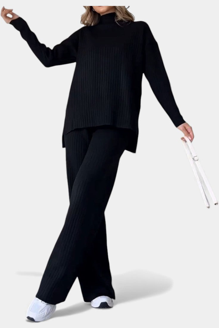 Florisse Stylish Casual Knit Set with Side Slit