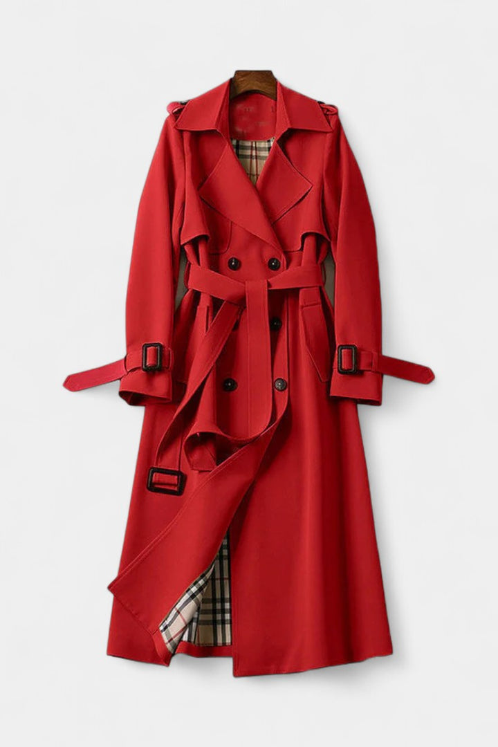 Double-Breasted Long Coat with Belt by Romane