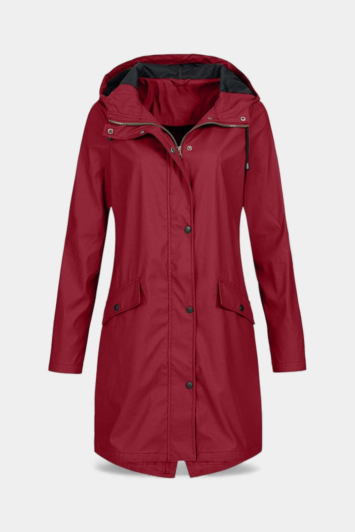 Beige Carmélia Long Waterproof Parka with Adjustable Hood