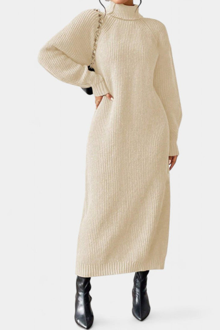 Liliriane Turtleneck Knitted Midi Dress