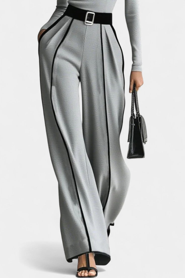 Kirralee Set Featuring a Stylish High Collar and Flared Wide Leg Pants