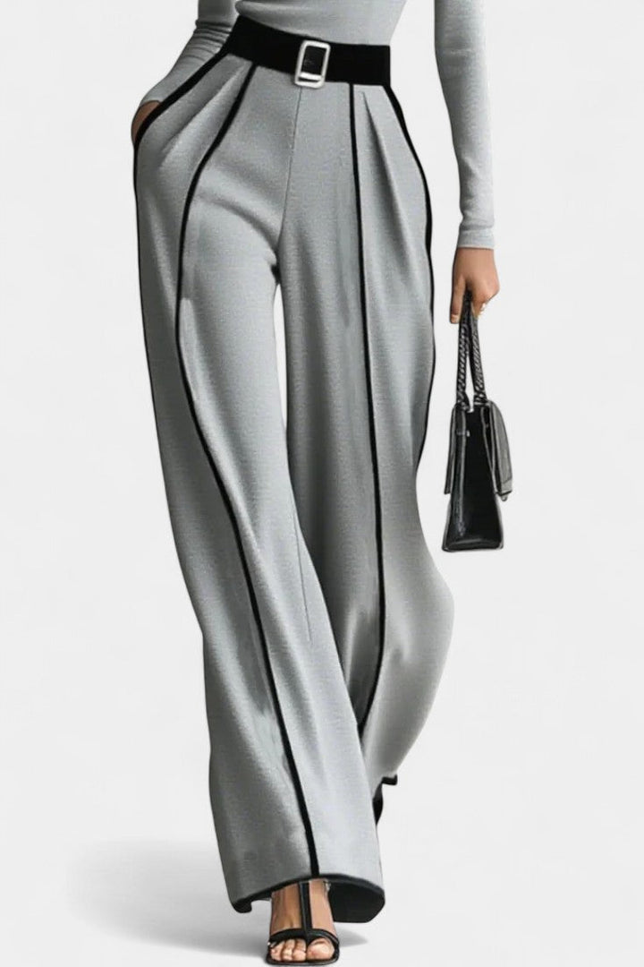 Kirralee Set Featuring a Stylish High Collar and Flared Wide Leg Pants