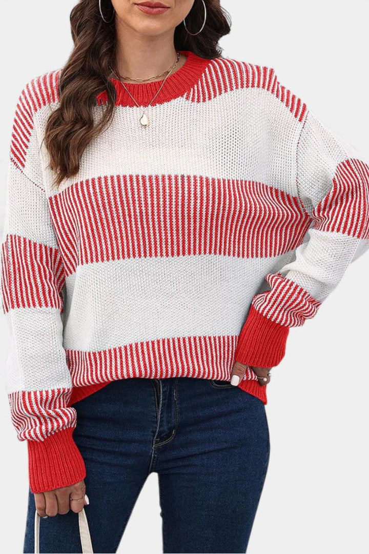 Mirna Extra-Large Striped Knit Sweater