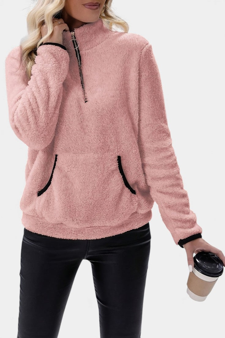 Marusya Fleece Sweater with Half-Zip
