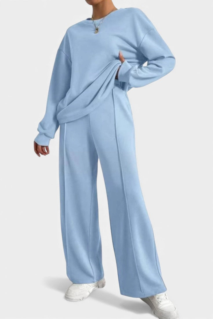 Tiara Lounge Set: Sweatshirt & High-Waisted Trousers
