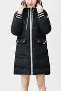 Bella Hooded Quilted Coat with Zipper Fastening