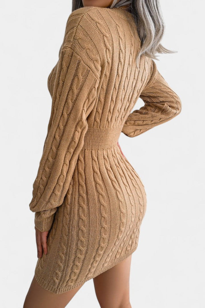 Cléora Long Sleeve Mini Bodycon Sweater Dress