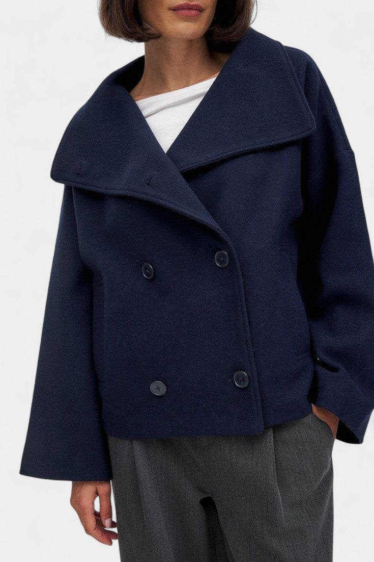 Verena Classic Collar Short Double-Breasted Coat