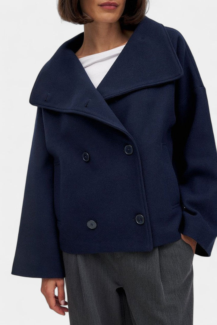 Verena Classic Collar Short Double-Breasted Coat