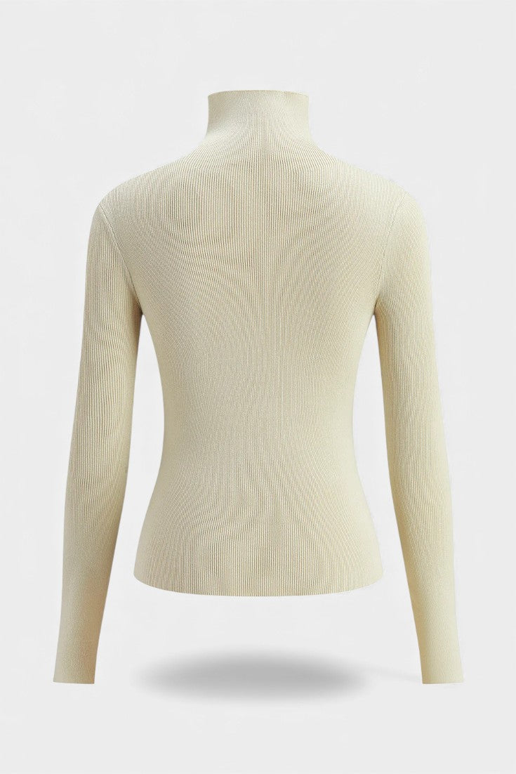 Lucasta Long Sleeve Reversible Two-Tone Knit Top