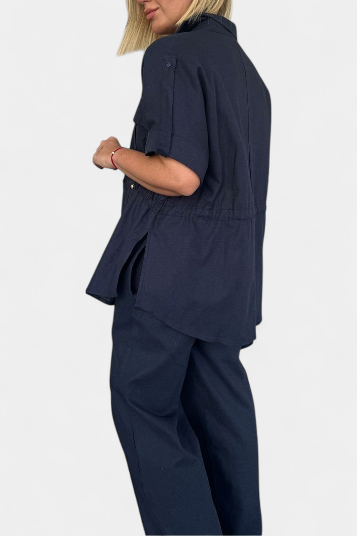 Lani Relaxed Fit Two-Piece Linen and Cotton Set