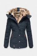 Laurène Hooded Insulated Winter Jacket with Faux Fur Trim