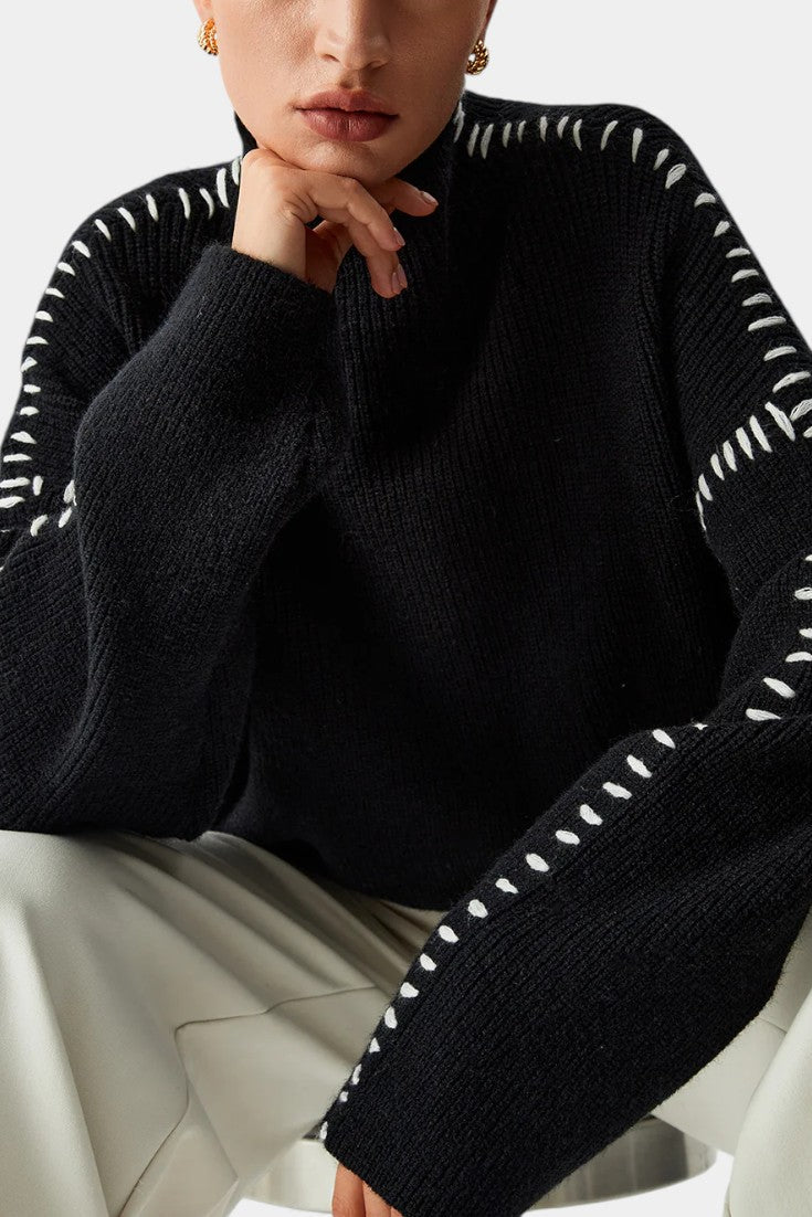 Rowena Cozy Oversized Turtleneck Sweater in Soft Knit