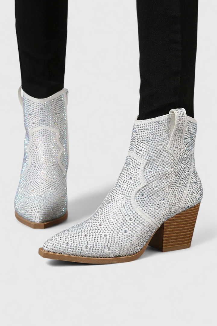 Berenice Zippered Patchwork Boots with Durable Sole