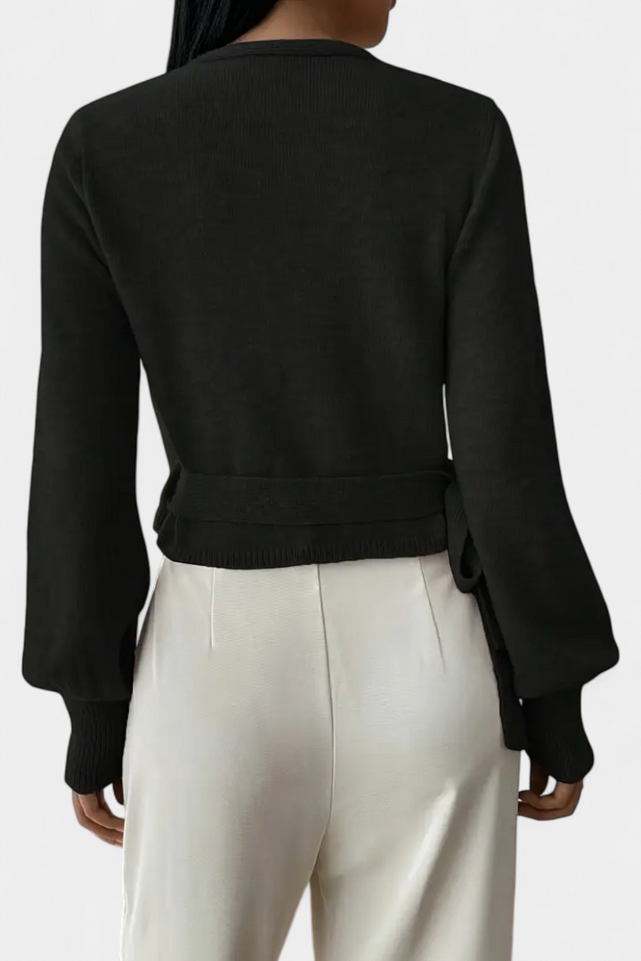 Persephone V-Neck Cross-Back Top with Short Sleeves