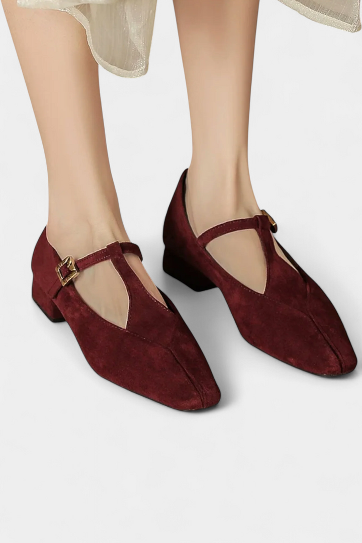 Elly Timeless Low Heels with Adjustable Buckle Strap