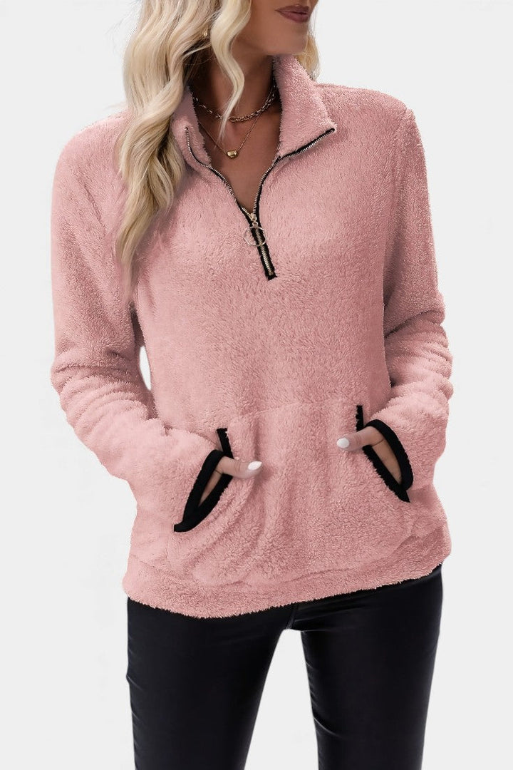 Marusya Fleece Sweater with Half-Zip