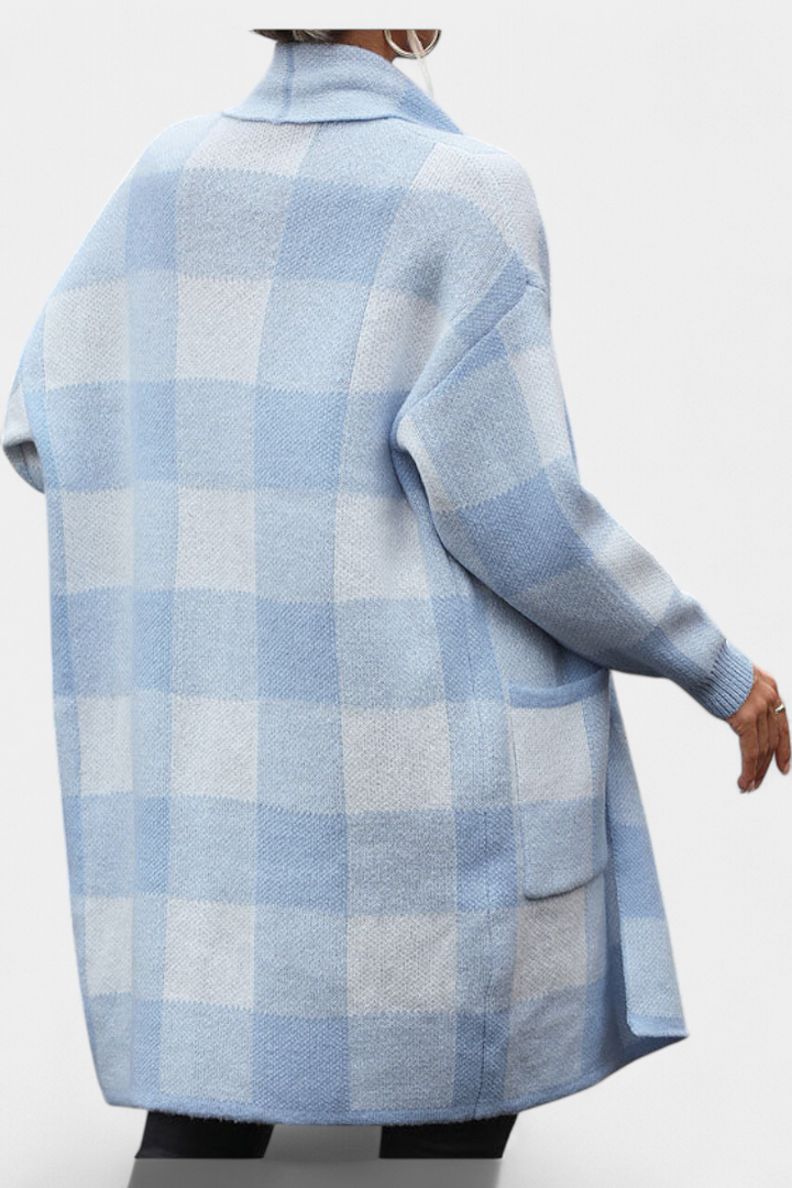 Stylish Plaid Lovella Cardigan with Pockets for a Casual Look
