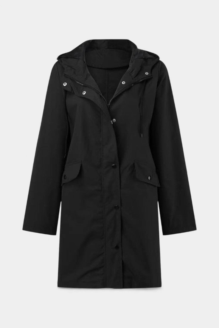 Carmélia Adjustable Hood Long Waterproof Parka