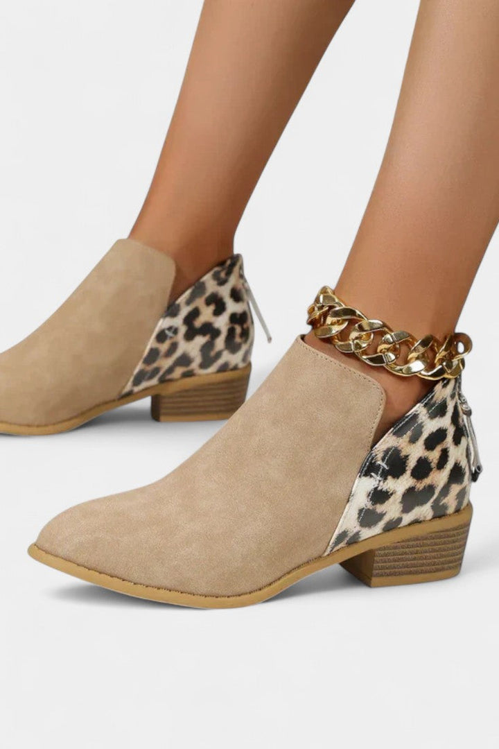 Janicee Chic Leopard Print Orthopedic Boots