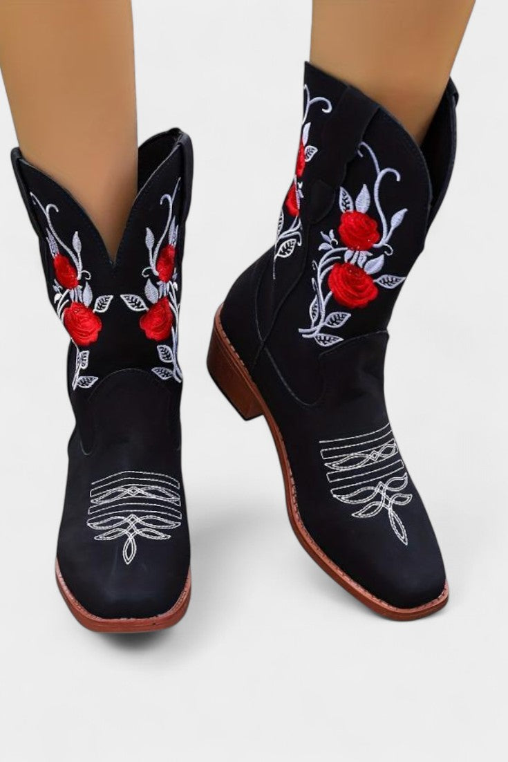 Pink Virginia Embroidered Cowboy Boots