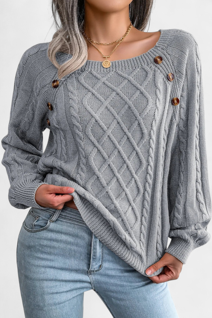 Fien Sweater Featuring Stylish Decorative Buttons