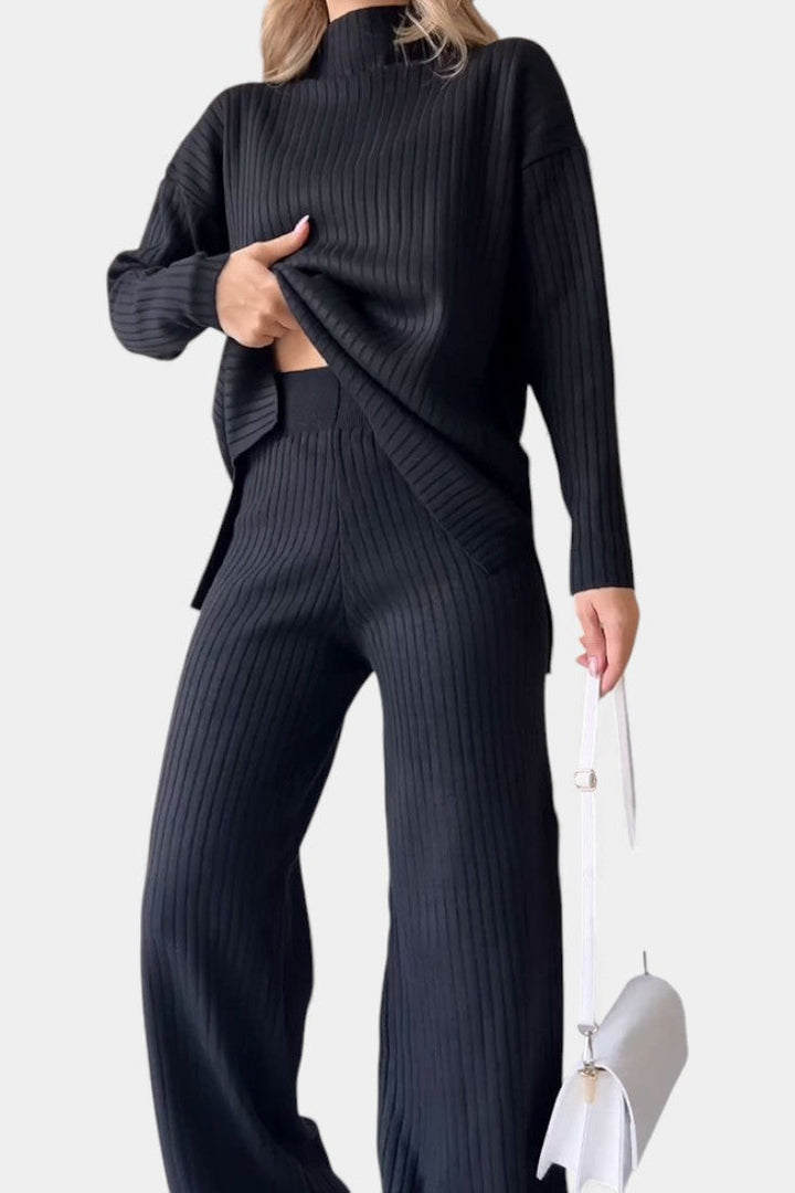 Florisse Stylish Casual Knit Set with Side Slit