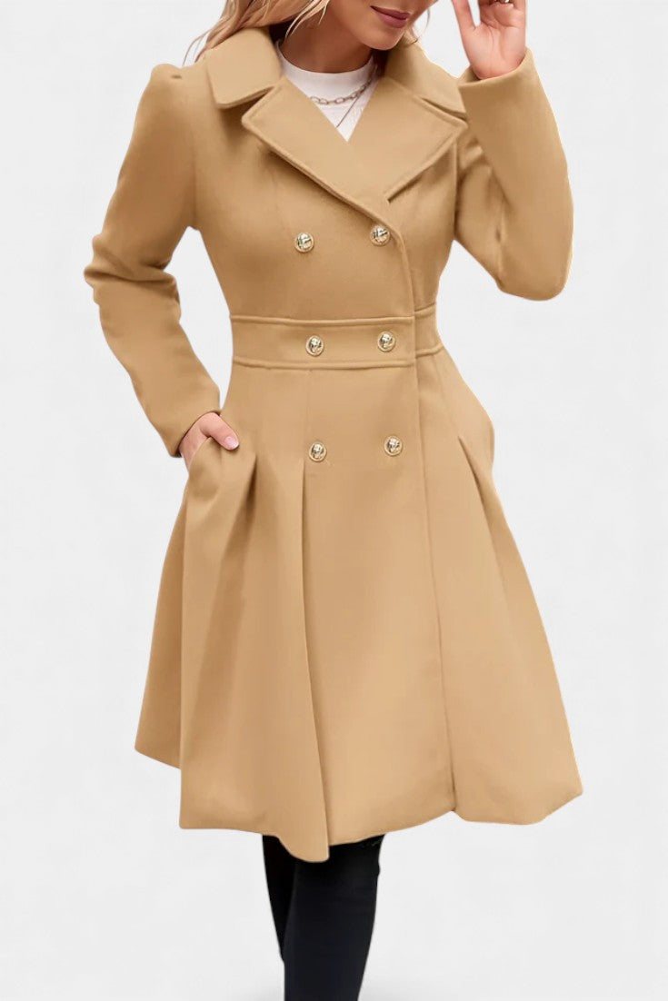 Philia Double-Breasted A-Line Peacoat