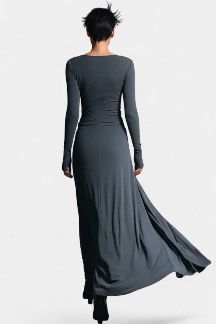 Gray Armelle Long Wrap Dress