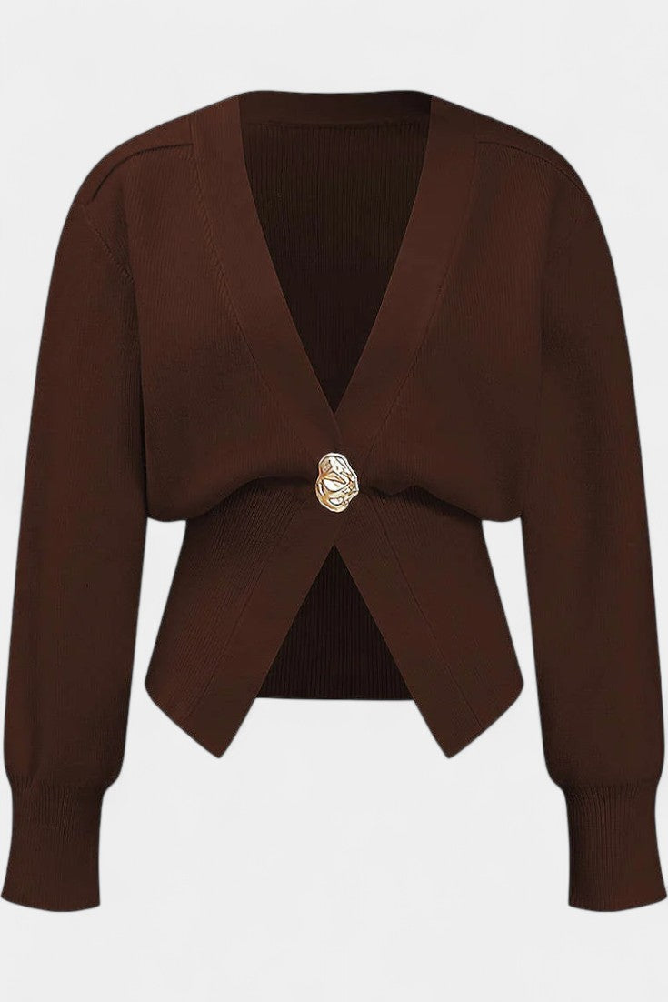 Solferina Regular Fit Golden Sweater with Subtle Texture