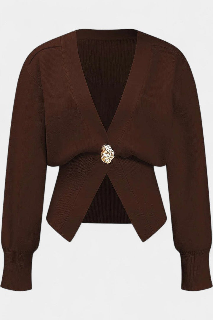 Solferina Regular Fit Golden Sweater with Subtle Texture