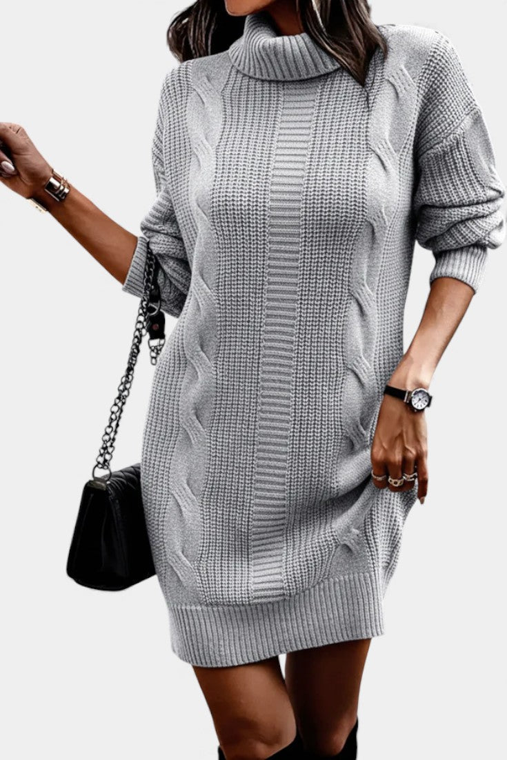 Taciana Long Sleeve Roll Neck Knitted Dress