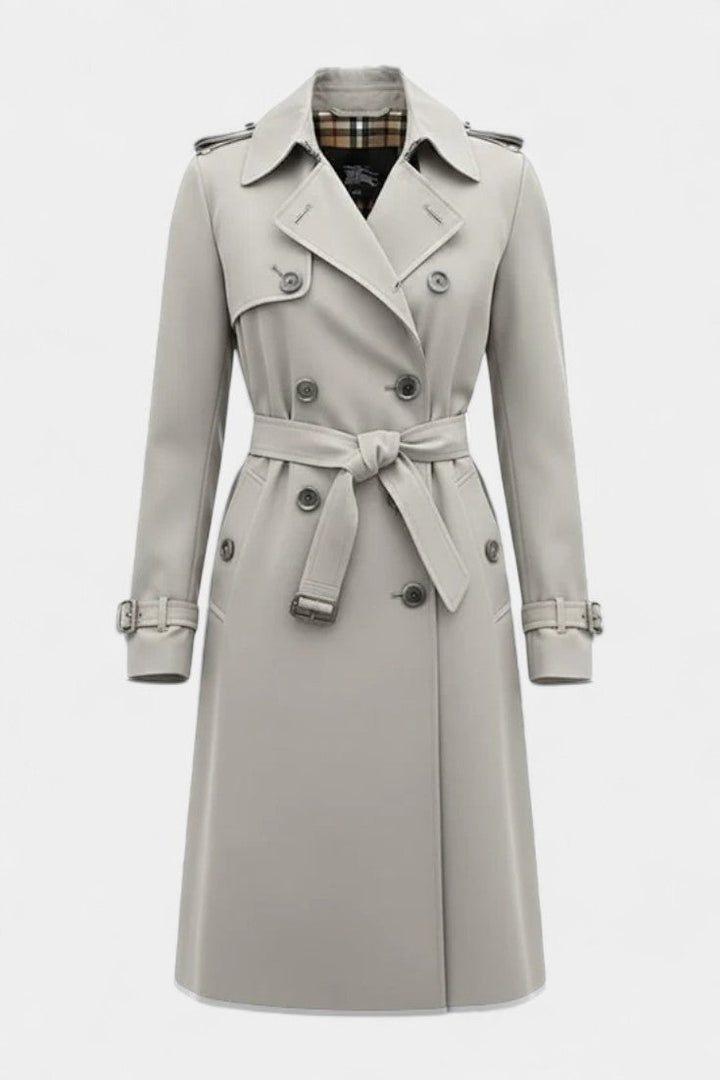 Double-Breasted Long Coat with Belt by Romane