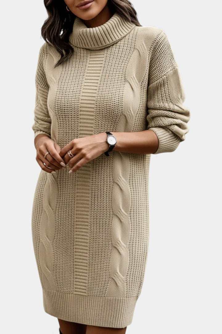 Taciana Long Sleeve Roll Neck Knitted Dress