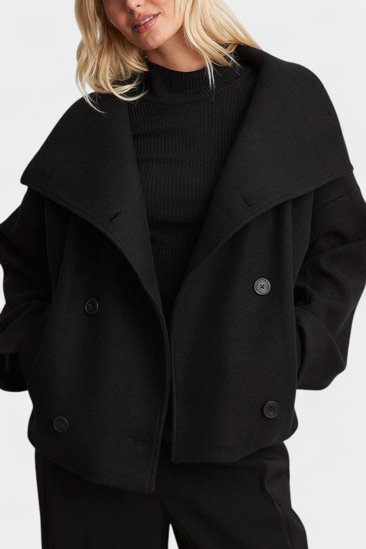 Verena Classic Collar Short Double-Breasted Coat