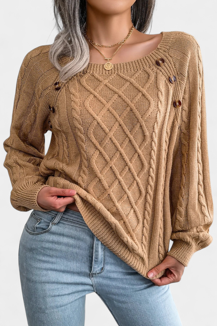 Fien Sweater Featuring Stylish Decorative Buttons