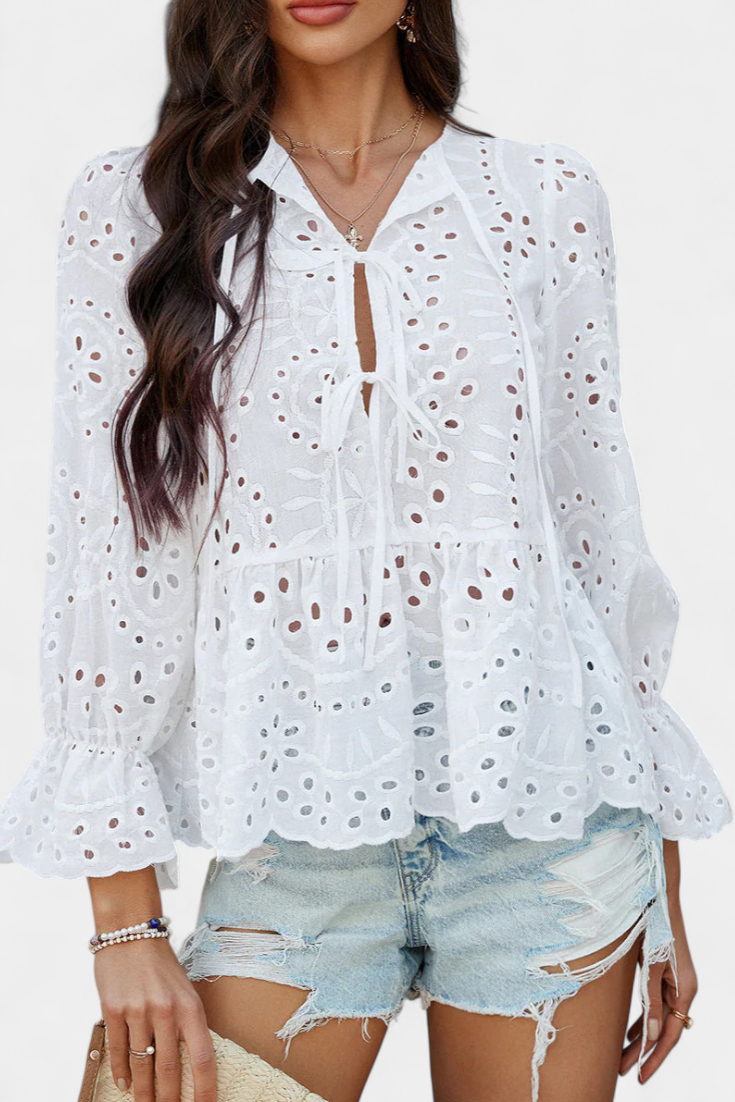 Loose-Fit Bohemian Lace Top by Kayden