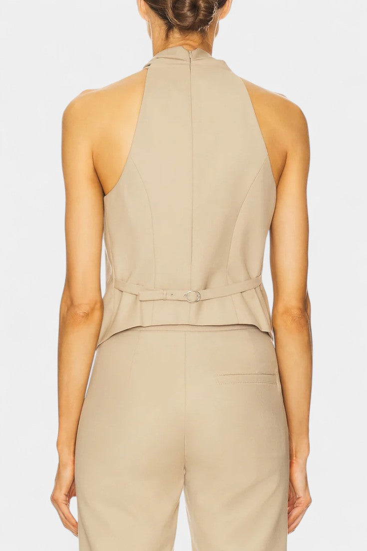 Somina Cross-Strap Ensemble with Chic Straight-Leg Trousers