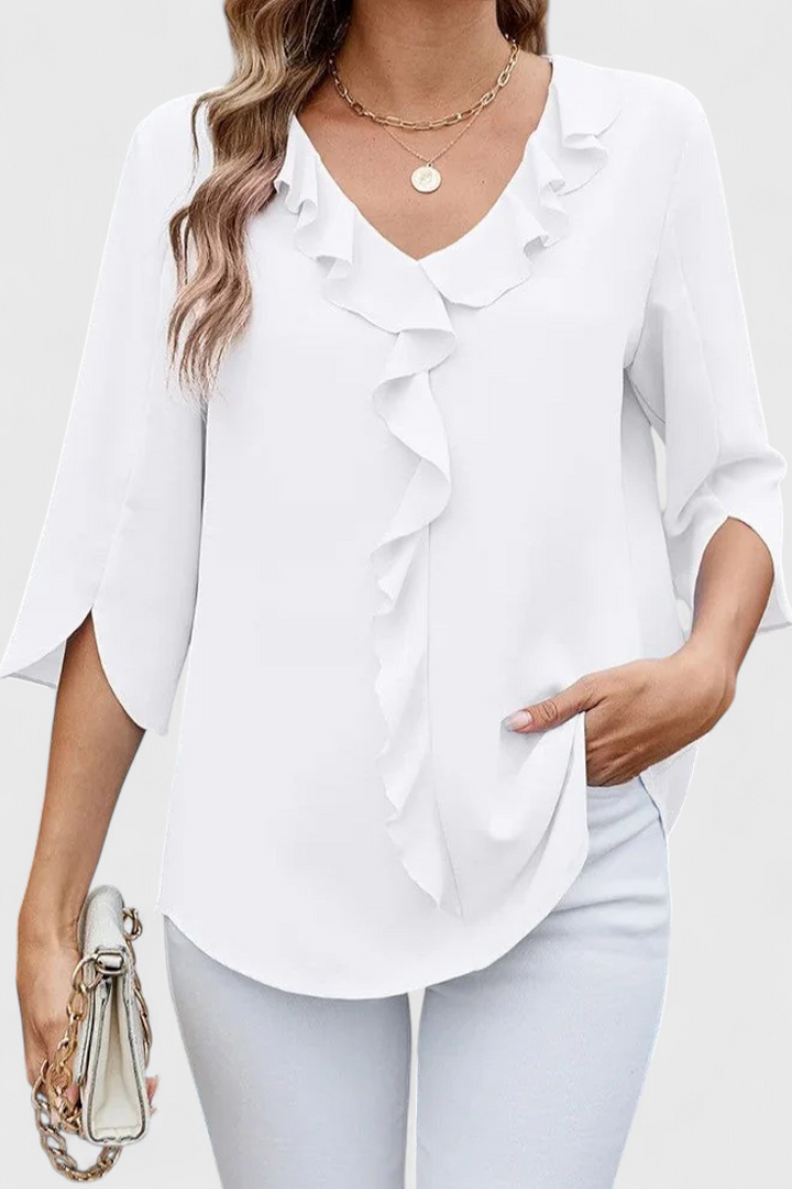 Annemiek Lightweight Flared Blouse in Soft Fabric