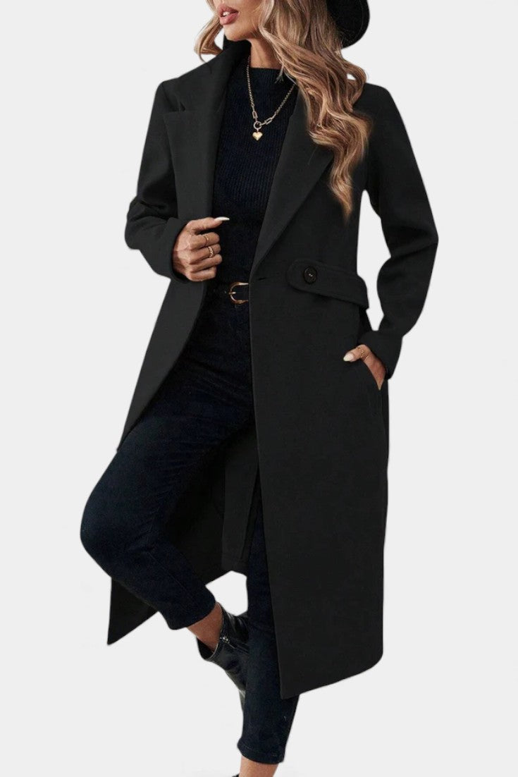 Hédia Classic Long Reversible Double-Breasted Overcoat