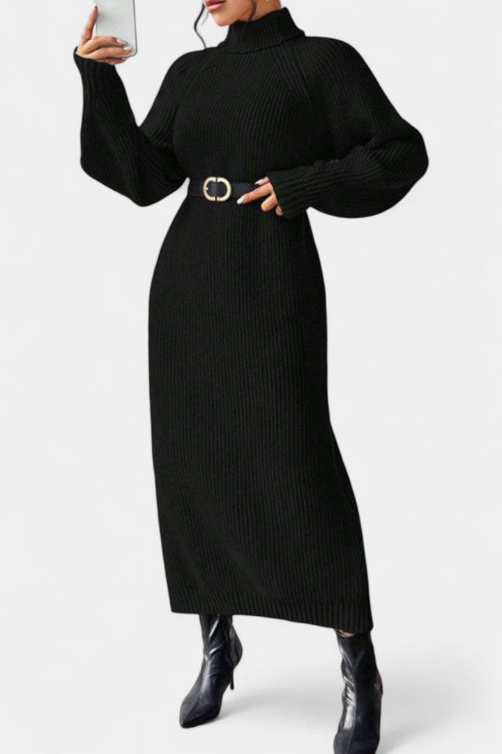 Liliriane Turtleneck Knitted Midi Dress