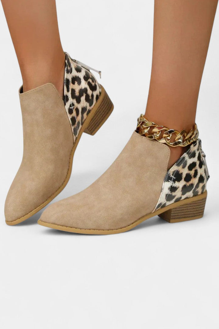 Janicee Chic Leopard Print Orthopedic Boots